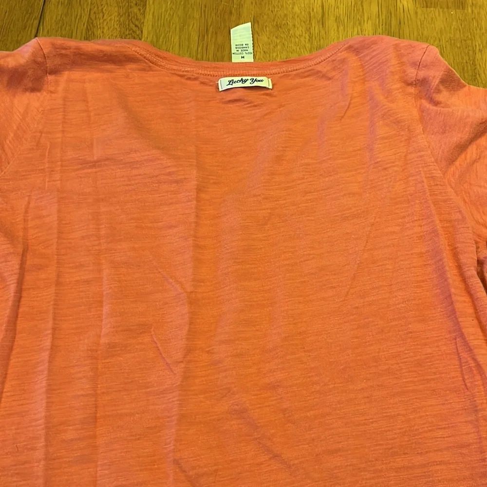 LUCKY brand Ladies medium sized shirt cotton, burnt orange color almost - Picture 5 of 5
